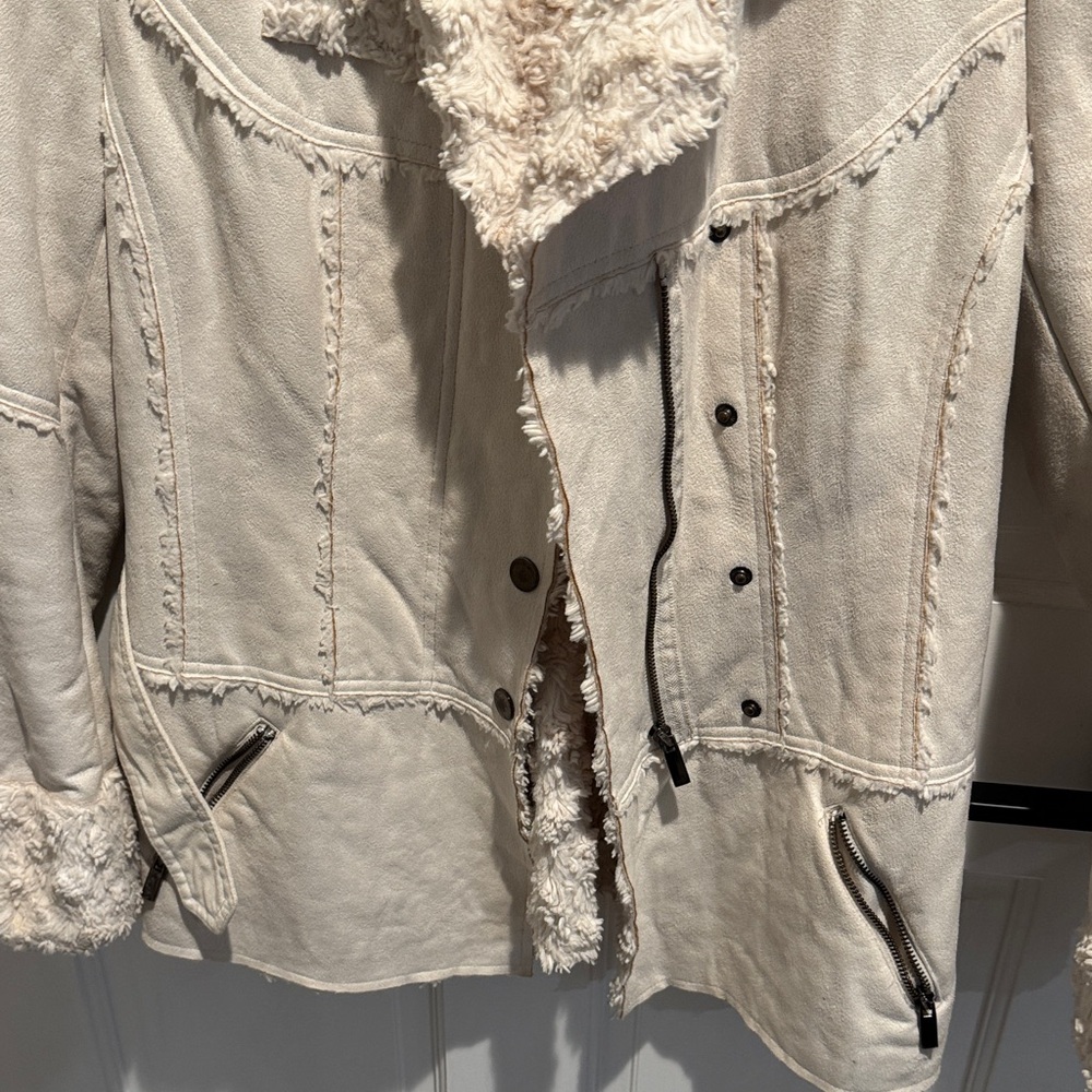 Sugarfly Cream Teddy Jacket with Faux Fur - Picture 2 of 8